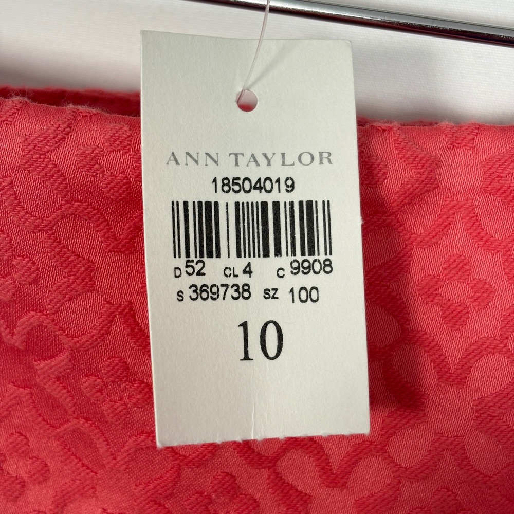 NWT Ann Taylor Womens Skirt 10 Pink Jacquard Geometric Pencil 18504019 Office